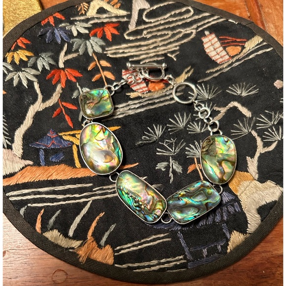 VTG Sterling 925 Abalone Shell Bracelet✨ - Picture 2 of 3